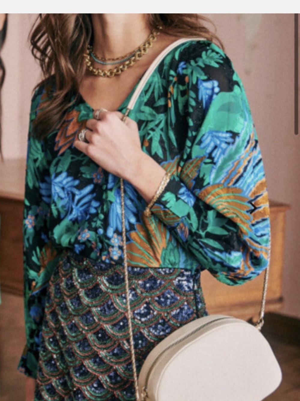 Sezane Floral Erica Blouse Size 36 or 4